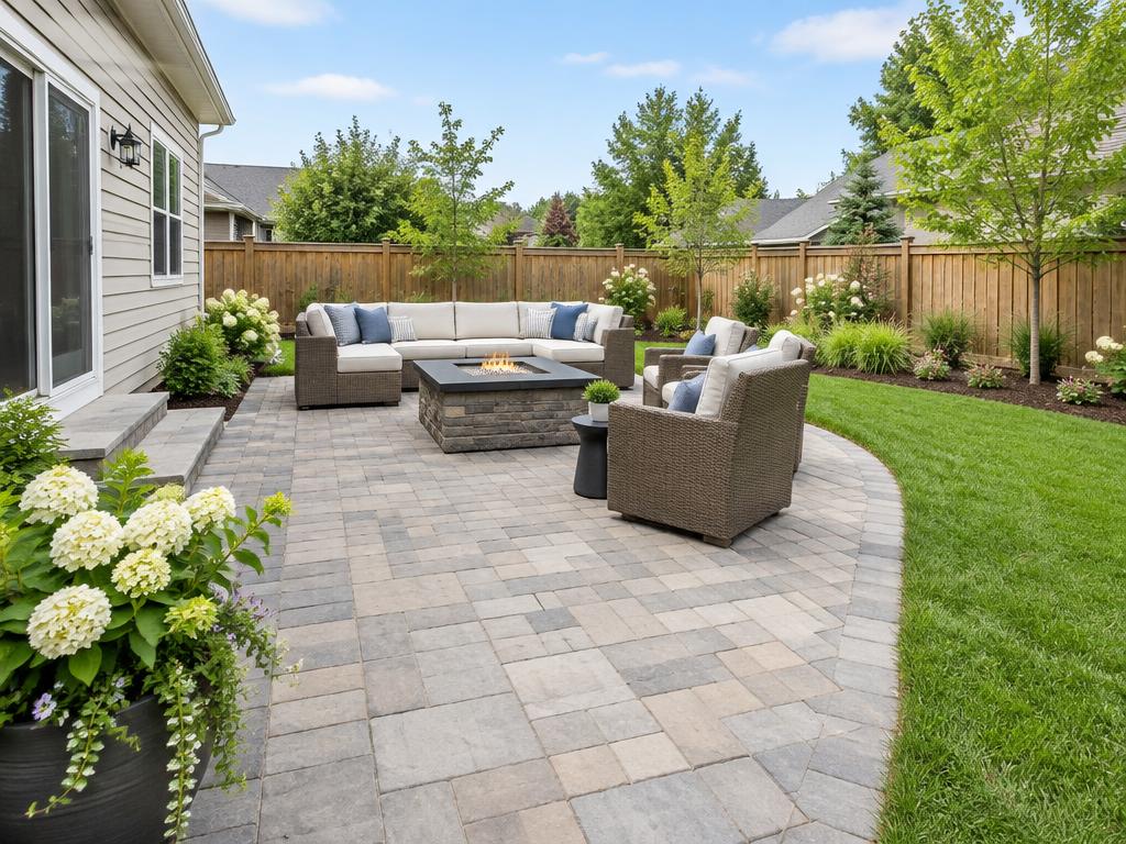Backyard: new patio and landscaping — after